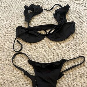 Frankie’s Bikinis black string bikini